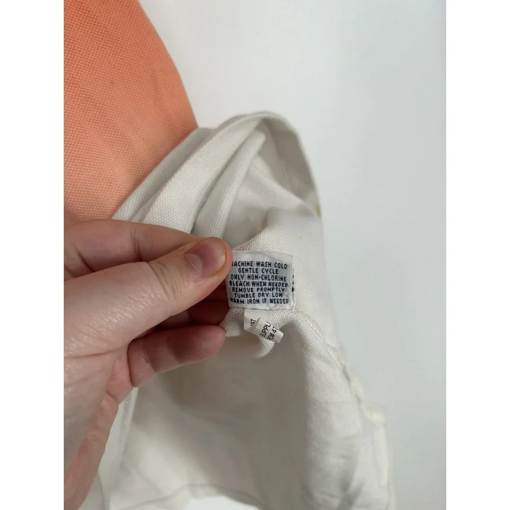 Polo Ralph Lauren Polo Shirt Mens XL Orange White Ombre Gradient Short Sleeve